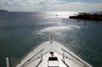 Arrivée du Queen Mary 2 à Fort-de-France. © Philip Plisson / Plisson La Trinité / AA12001 - Nos reportages photos - Martinique [la]
