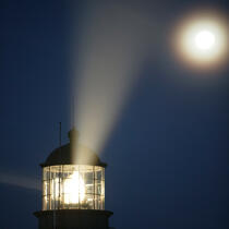 Le phare de Carteret. © Philip Plisson / Plisson La Trinité / AA17702 - Nos reportages photos - Lune