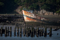 Wreck on the Blavet. © Philip Plisson / Plisson La Trinité / AA26665 - Photo Galleries - Blavet [The River of]
