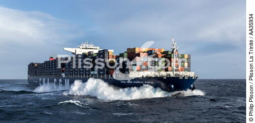 The container ship Marco Polo - © Philip Plisson / Plisson La Trinité / AA35934 - Photo Galleries - Site of Interest [29]