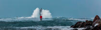 © Philip Plisson / Plisson La Trinité / AA39415 Le phare du Four, tempête Zeus en 2017 - Nos reportages photos - Resultat Recherche