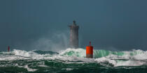 © Philip Plisson / Plisson La Trinité / AA39418 Le Four lighthouse, 2017 Zeus storm - Photo Galleries - Brittany